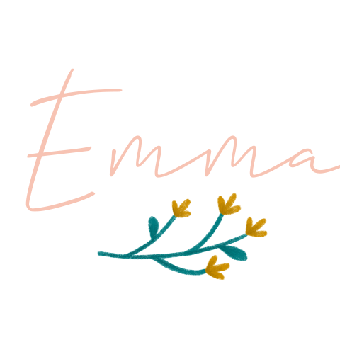 Doopsuiker label rond naam bloemetjes | 16 stuks